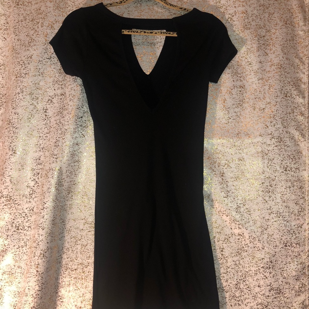 Black cotton cut out dress
